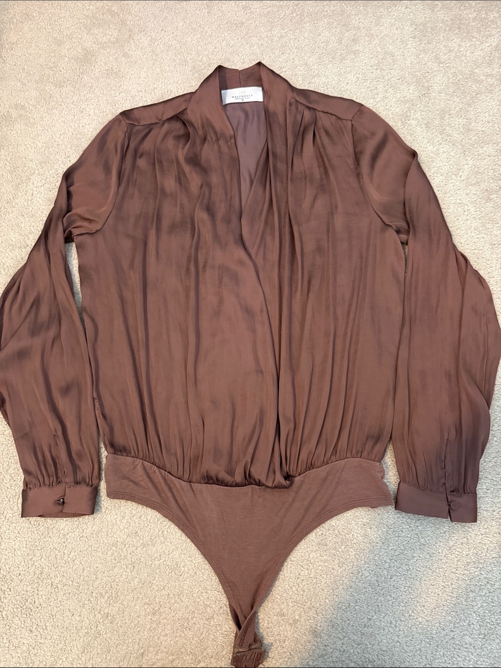 Half & Half M satin bodysuit
